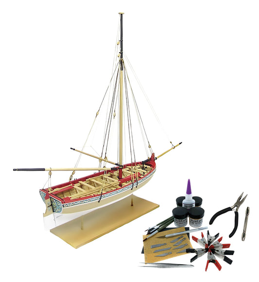 Model Shipways 18th Century Longboat Wooden Model Ship Kit & Tools 1:48 Scale - MS1457CBT