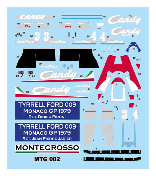 Tameo - MTG002 Didier Pironi Jean Pierre Jarier Tyrrell 009 GP Monaco 1979 1/43 Scale