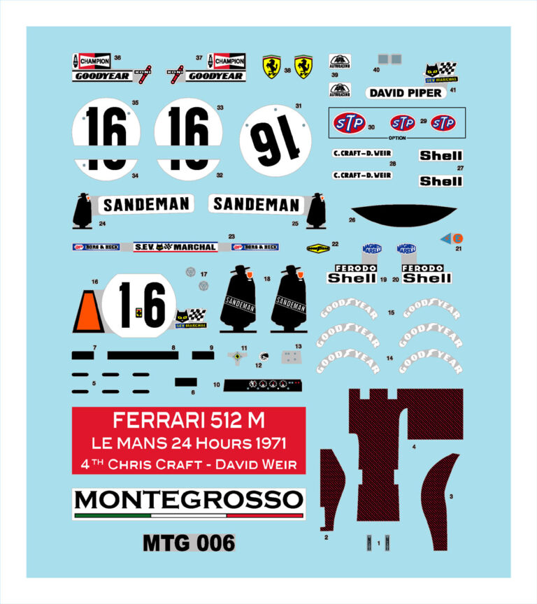 Tameo - FERRARI 512 M 24 Hours Le Mans 1971 1:43 Scale White Metal Kit