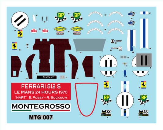 Tameo - S. Posey/ R. Bucknum FERRARI 512 S 1970 24hr Lemans 1:43 Scale
