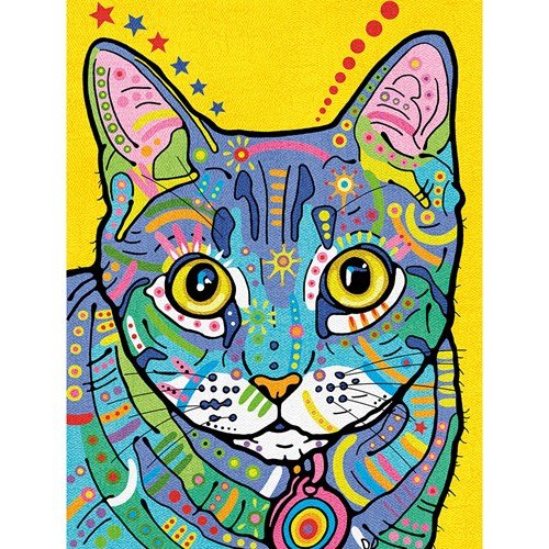 Paint Works - Colorful Cat Pencil by Number 9 x 12