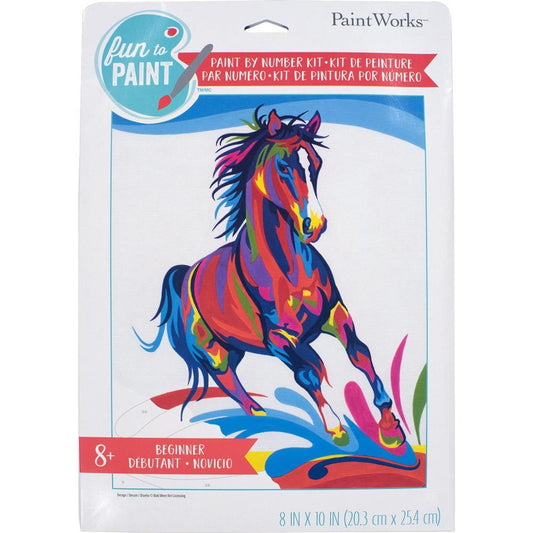 Paint Works - PBN Colorful Horse 9 x 12