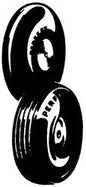 Perfect Parts - 2' Perm Pneumatic Wheel 1pr