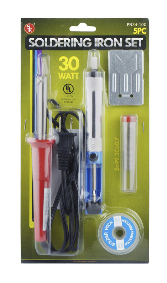 Sona 30W Soldering Iron Set with Solder, Desoldering Wick, Desoldering Pump & Stand