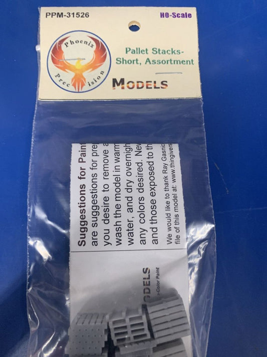 Phoenix - HO Pallet Stacks-Shorties, Undec 6pc