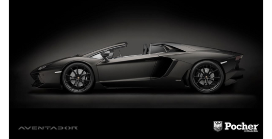Pocher Lamborghini Aventador LP 700-4 Roadster Nero Nemesis Matte Black 1:8 Die-cast Metal Kit