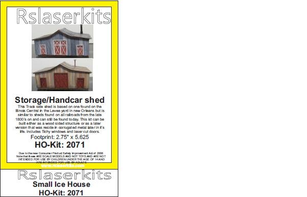 Rs Laser - HO Storage/Handcar shed