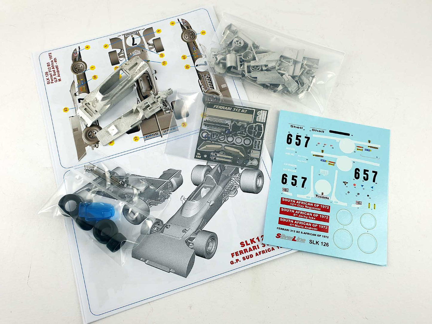 Tameo - SLK126 Ferrari 312B2 South African G.P. 1972 - J.Ickx-M.Andretti-C.Regazzoni - Scale 1:43