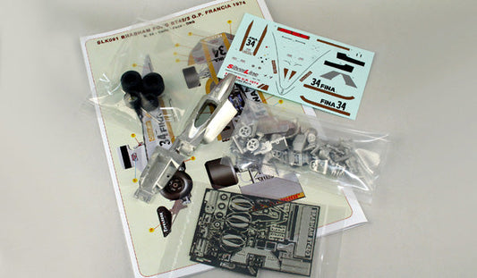 Tameo - SLK091 Brabham BT-42/3 Ford Cosworth - 1974 - White Metal Car Kit - Scale 1:43, Made in Italy