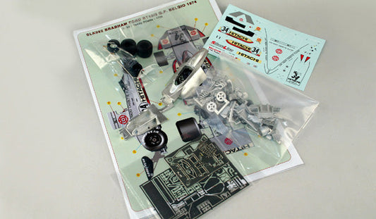 Tameo - SLK092 Brabham BT-42/3 Ford Cosworth - 1974 Belgian G.P. - White Metal Car Kit - Scale 1:43, Made in Italy