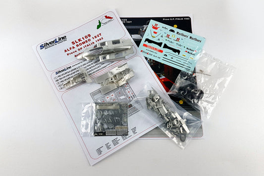 Tameo - SLK109 Alfa Romeo 182T "Practice Session" - 1982 - White Metal Car Kit - Scale 1:43, Made in Italy