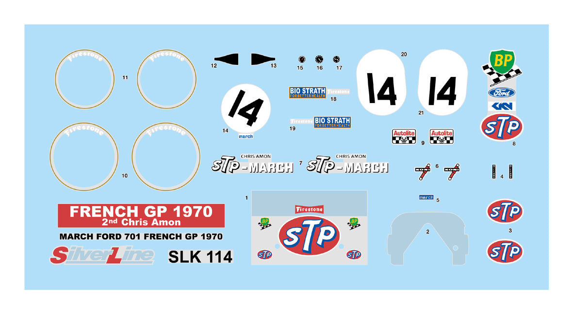 Tameo - SLK114 March 701 Ford Cosworth - 1970 - White Metal Car Kit - Scale 1:43, Made in Italy