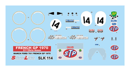 Tameo - SLK114 March 701 Ford Cosworth - 1970 - White Metal Car Kit - Scale 1:43, Made in Italy