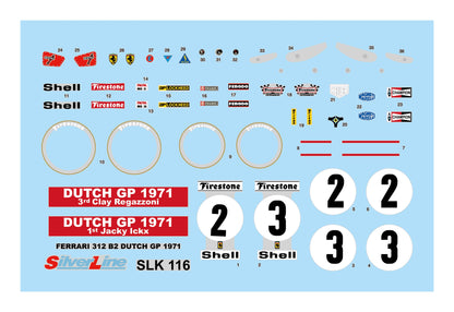 Tameo - SLK116 Ferrari 312B2 - 1971 - White Metal Car Kit - Scale 1:43, Made in Italy