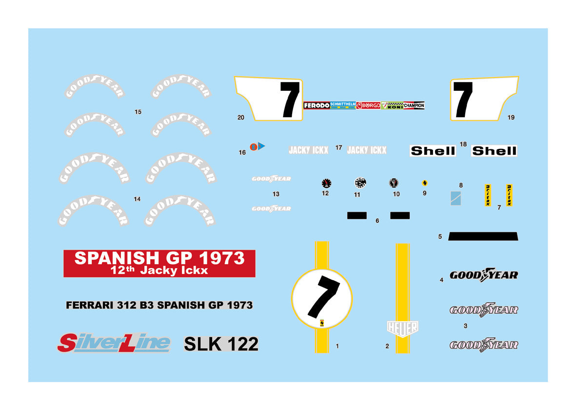 Tameo - SLK122 Ferrari 312B3 - 1973 - White Metal Car Kit - Scale 1:43, Made in Italy