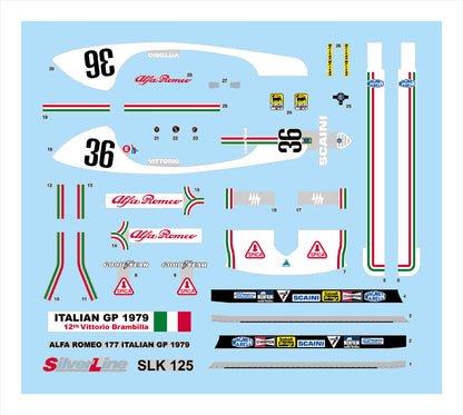 Tameo - SLK125 Alfa Romeo 177 - 1979 Italian G.P. - White Metal Car Kit - Scale 1:43, Made in Italy