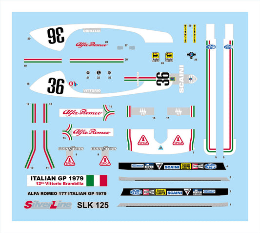 Tameo - SLK125 Alfa Romeo 177 - 1979 Italian G.P. - White Metal Car Kit - Scale 1:43, Made in Italy