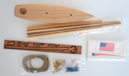 Corel - SM102 Yacht America- Solid Carved Wood Hull Kit - Scale 1:155 - Length 12-3/4"
