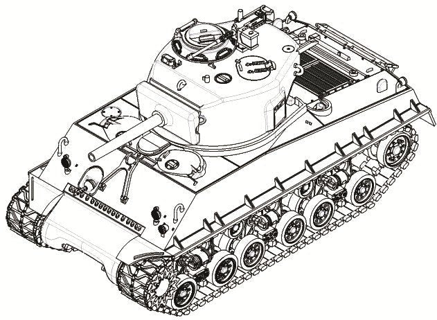 Trumpeter - US M4A3E8 105mm M4 Tank 1:72