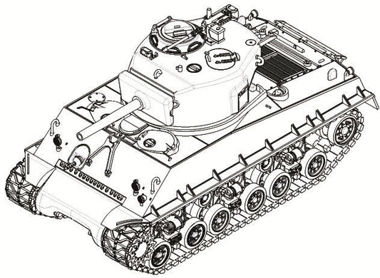 Trumpeter - US M4A3E8 105mm M4 Tank 1:72