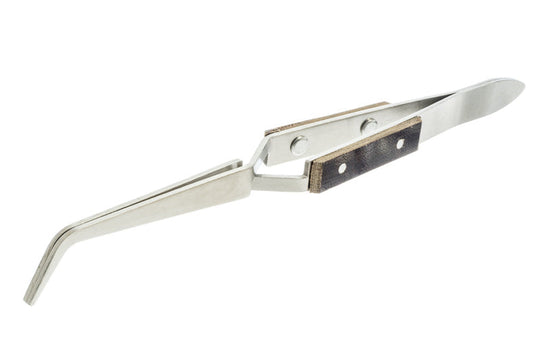 Sona 6-1/2"Bent Fiber Cross Lock Tweezers