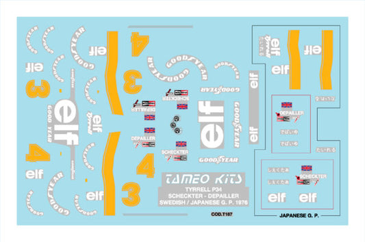 Tameo - TMK222 Terrell P-34 Ford- 1976 - White Metal Car Kit - Scale 1:43, Made in Italy
