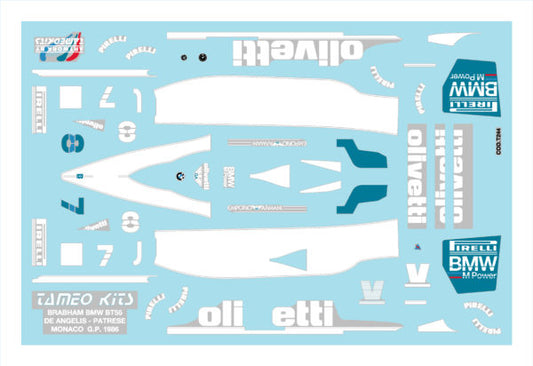 Tameo - TMK267 Brabham BT-55 BMW - 1986 - White Metal Car Kit - Scale 1:43, Made in Italy