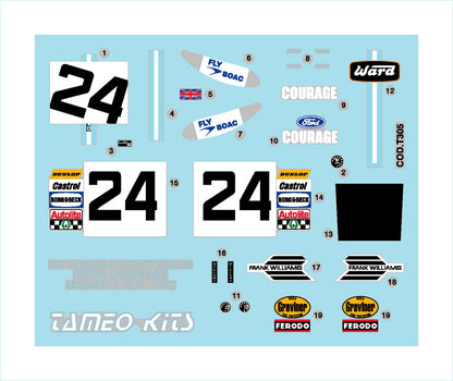 Tameo - TMK329 DeTamaso 505/38 Ford - 1970 - White Metal Car Kit - Scale 1:43, Made in Italy