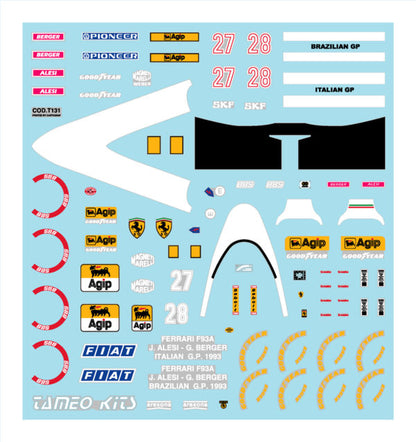 Tameo - TMK169 Ferrari F-93A - 1993 - White Metal Car Kit - Scale 1:43, Made in Italy