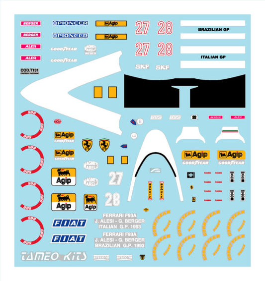 Tameo - TMK169 Ferrari F-93A - 1993 - White Metal Car Kit - Scale 1:43, Made in Italy