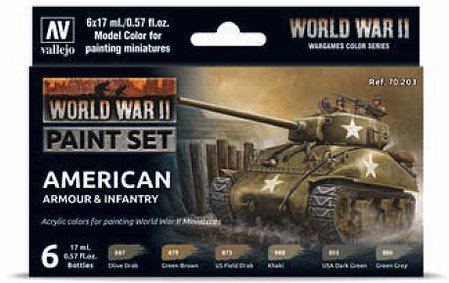 Vallejo - Model Color WW2 US Armor&Inf set of 6
