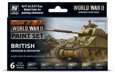 Vallejo - Model Color WW2 Brit Armor&Inf set of 6