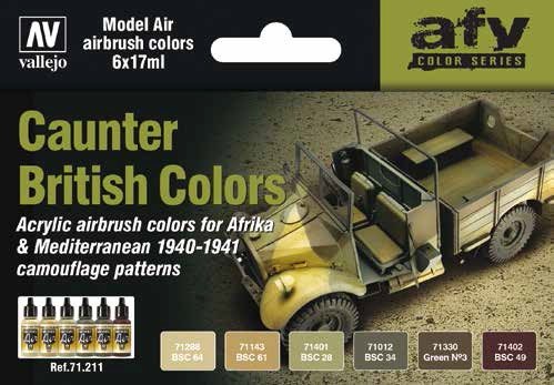 Vallejo - Model Air Brit Caunter40'-41'6 Color Set