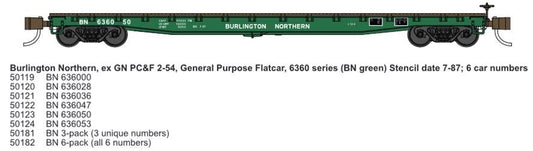 Wheels Of Time - N 53'6'GP Flatcar BN 636047