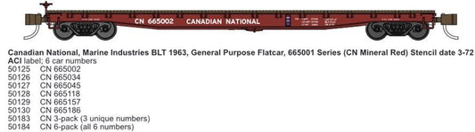 Wheels Of Time - N 53'6'GP Flatcar CN 665157