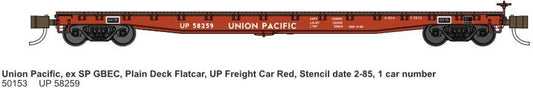Wheels Of Time - N 53'6'Plain Deck Flatcar UP 58259
