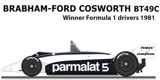 Tameo - SLK067 Brabham BT49C Ford Cosworth - 1981 - White Metal Car Kit - Scale 1:43, Made in Italy