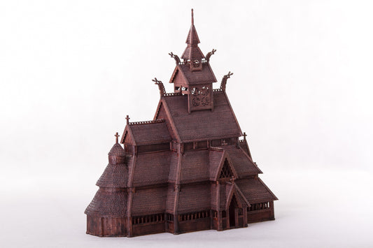 Dusek-Mamoli - Norwegian Stave Church Wood Model Kit D010 Scale 1:87