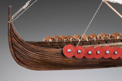 Dusek-Mamoli - D014 Viking Longship Plank-On-Frame Wood Ship Model Kit - 1:72 Scale - 390mm Long