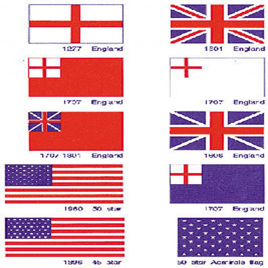 3/4" x 1-1/8" Cloth US and British Flags