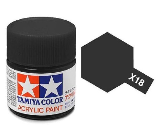 Tamiya - Gloss Acrylic Paint X-18 Semi Black 23ml - #81018